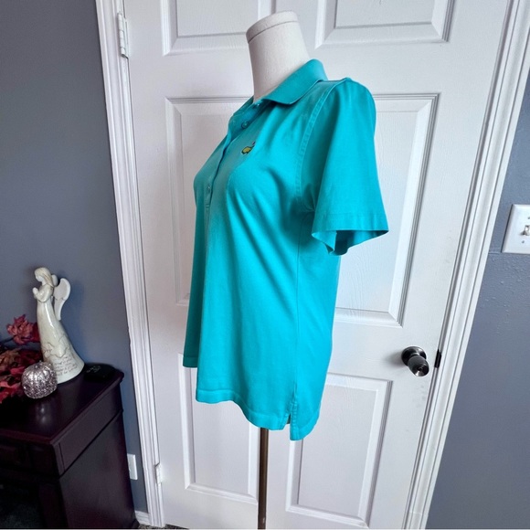 Peter Millar Masters Performance Tech Teal Green Golf Polo Shirt Women’s Medium - Picture 5 of 12